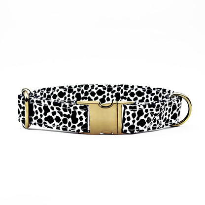 Animal Print Black & White Dog Collar