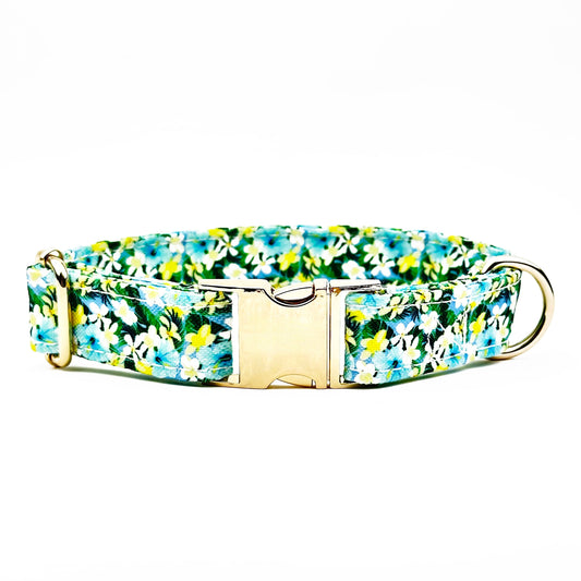 Tropical Flowers Design Dog Collar